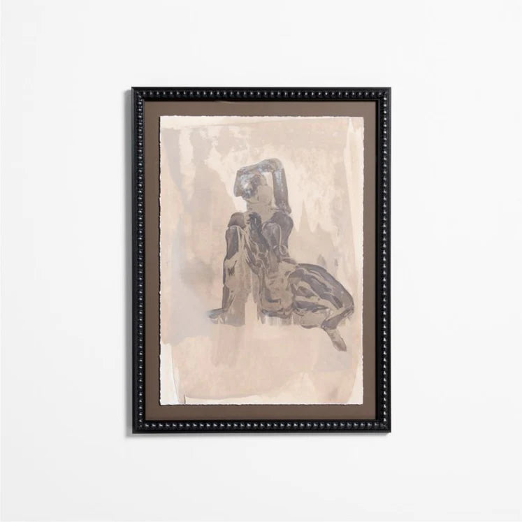 HDT KHAN | "Textural Figuration II" 24"x32" Framed Wall Art Print