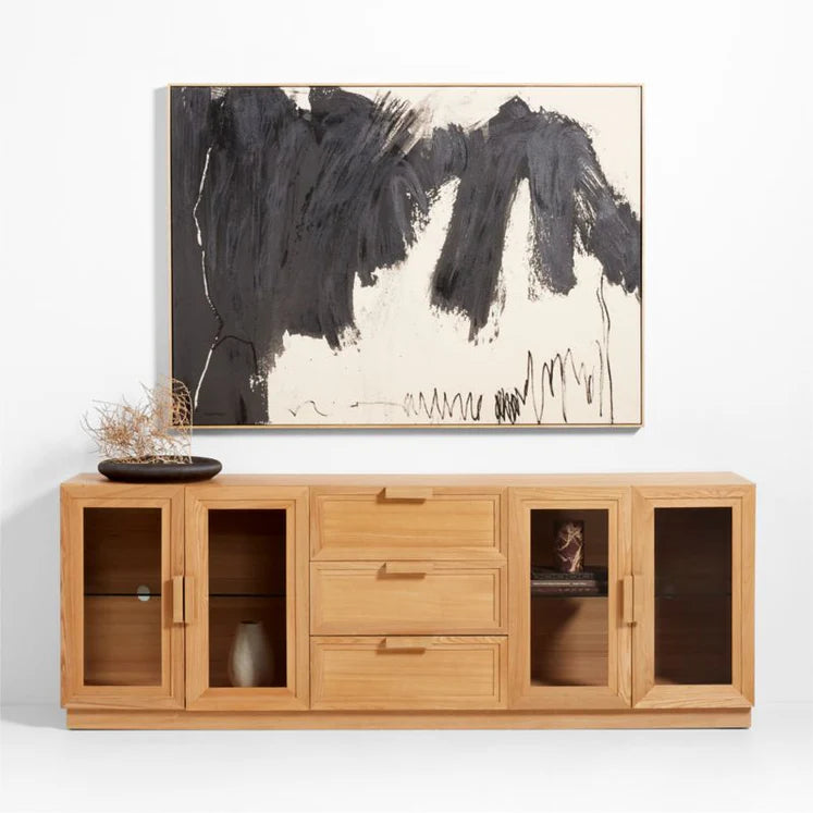 HDT KHAN | "Overarching" by Mary Elizabeth Peterson White Canvas 65"x47" Framed Wall Art Print