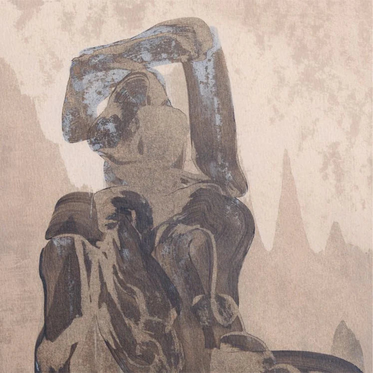 HDT KHAN | "Textural Figuration II" 24"x32" Framed Wall Art Print