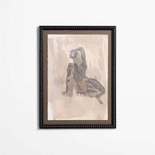 HDT KHAN | "Textural Figuration II" 24"x32" Framed Wall Art Print