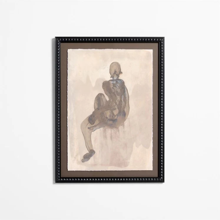 HDT KHAN | "Textural Figuration I" 24"x32" Framed Wall Art Print