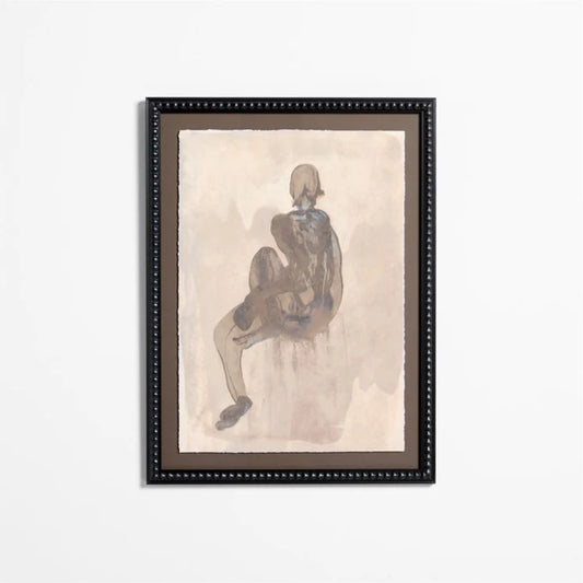 HDT KHAN | "Textural Figuration I" 24"x32" Framed Wall Art Print